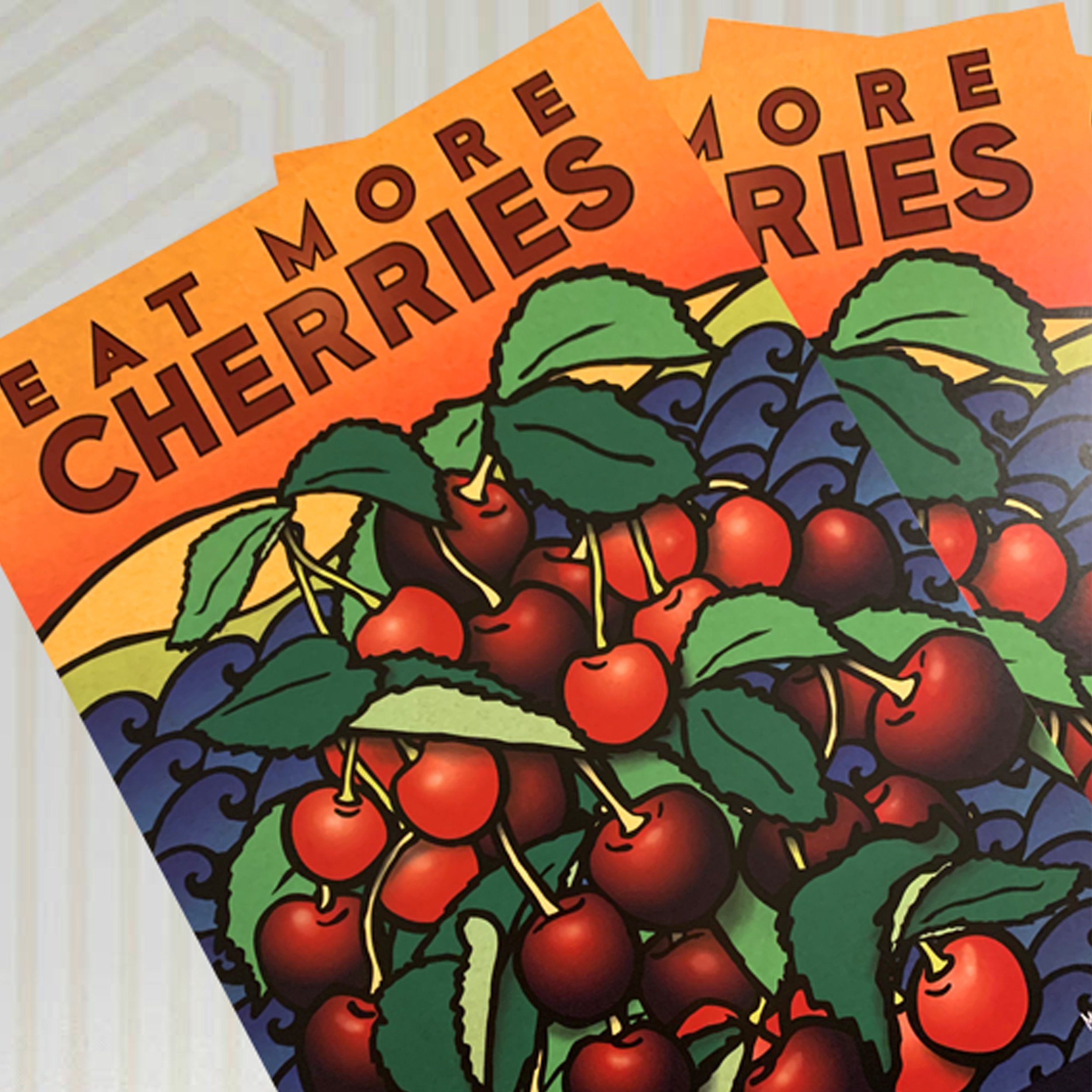 EAT MORE CHERRIES' Poster 11x17 — Mike Erway Design